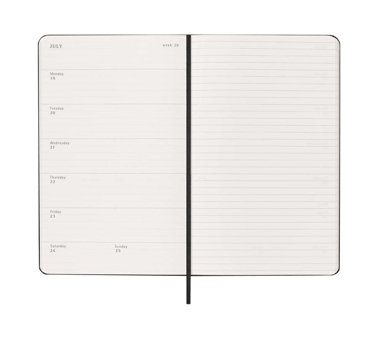 Agenda Moleskine 18 mesos set/vista L tapa dura negre