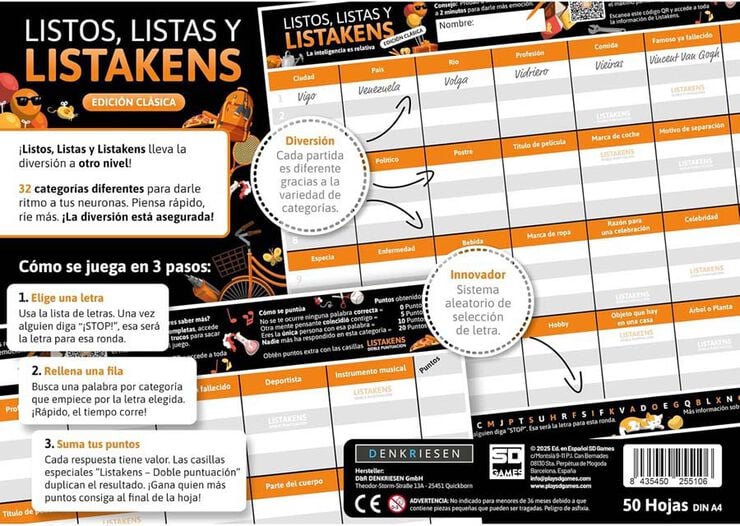 Listos Listas y Listakens Edición Clásica Listos Listas y Listakens Edición Clásica