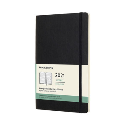 Agenda anual Moleskine Classic Large Horizontal 2021 Inglés Semana Negro Agenda anual Moleskine Classic Large Horizontal 2021 Inglés Semana Negro