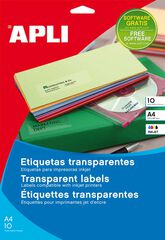 Etiqueta Apli Inkjet Transparent 63,5x38mm 10 fulls