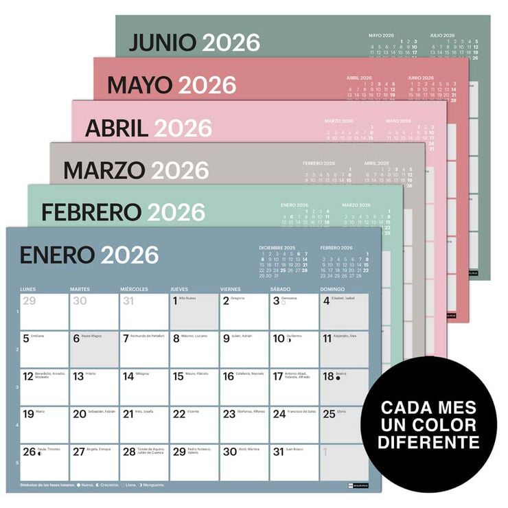 Calendari Miquelrius sobretaula A5 2026 castellà Chromat
