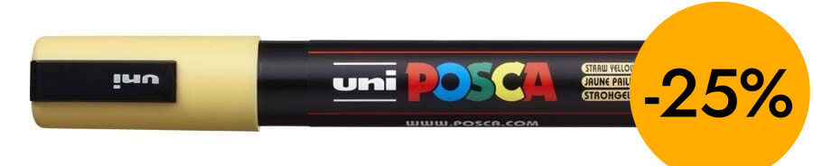 Retolador Posca PC-5M 1,8-2,5mm groc mig