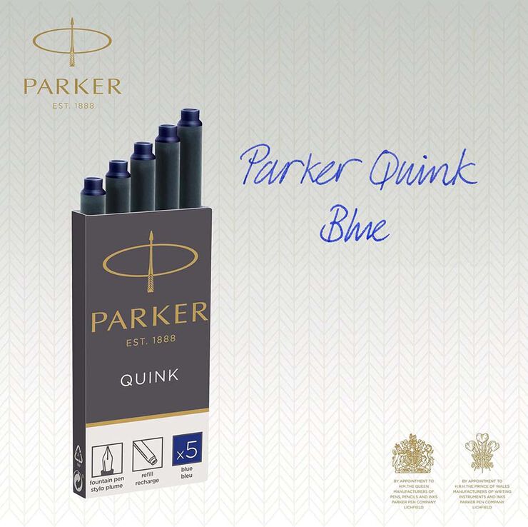 Recanvi Ploma Parker blau reial - Paquet 5u