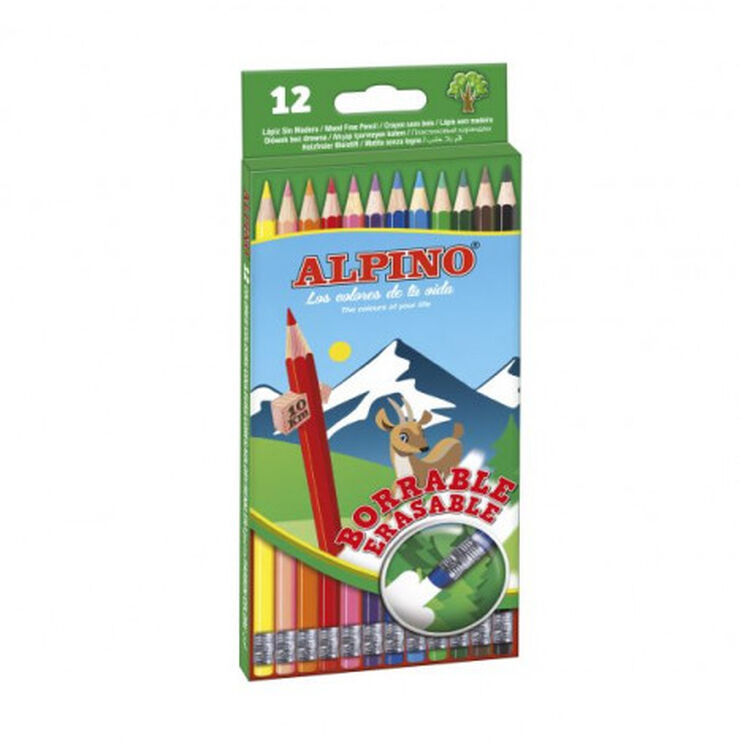Lápices de colores Alpino Borrable 12 colores Lápices de colores Alpino Borrable 12 colores