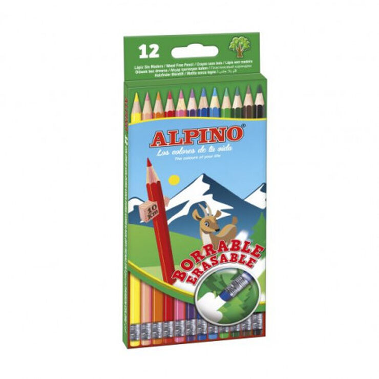 Llapis de colors Alpino esborrable 12 colors