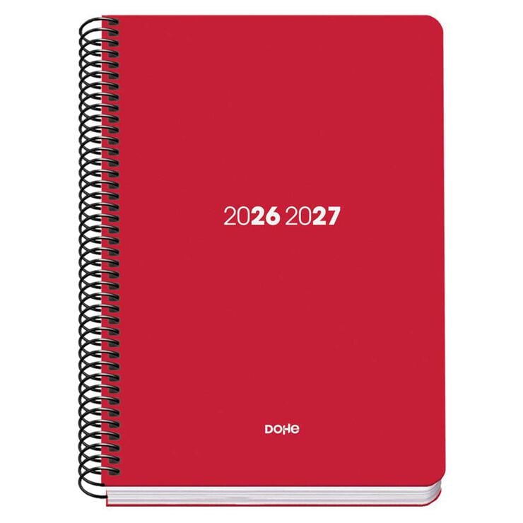 Agenda Escolar Dohe Espiral A5 sem/vista castellano 2026-2027 Element rojo