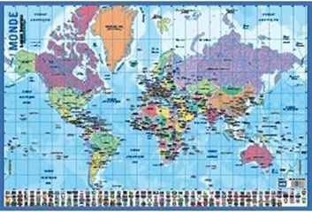 Lámina educativa Carte du monde