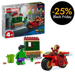 LEGO® Super Héroes Iron Man con Moto y Hulk 76287