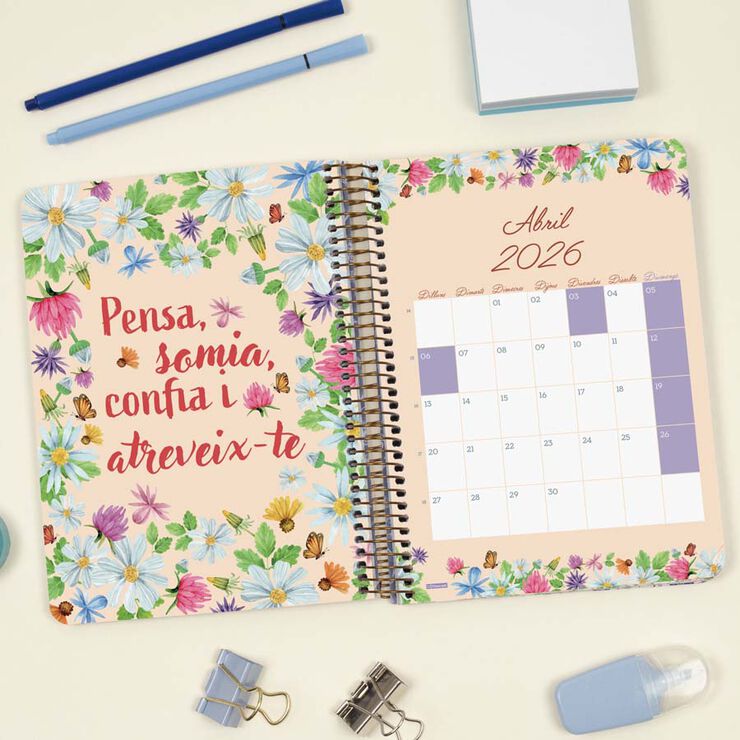 Agenda Finocam 16 mesos Cloe E10 setm/vista cat 2025-26 blau