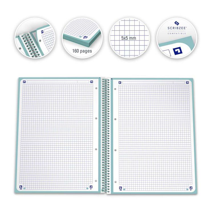 Notebook 1 A4 tapa extradura 80H 5X5 Oxford verde