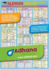 Lámina de alemán. Verbos fuertes o irregulares Lámina de alemán. Verbos fuertes o irregulares