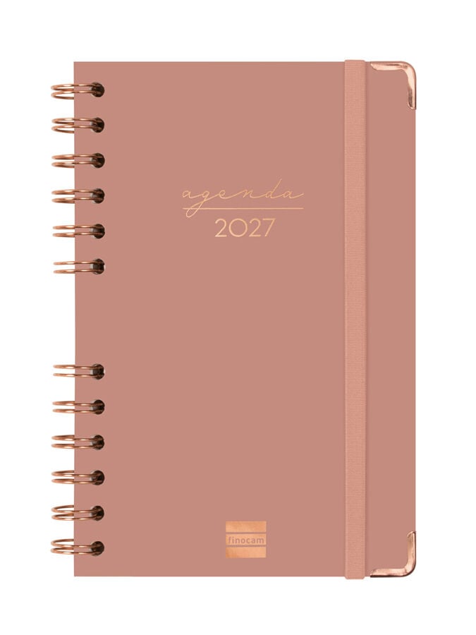 Agenda Finocam Alma Semana Vista Horizontal 2027 Catal&aacute;n Rosa