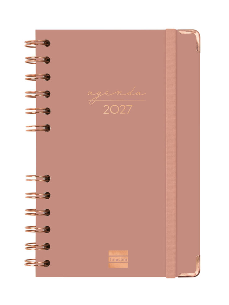 Agenda Finocam Alma Semana Vista Horizontal 2027 Catal&aacute;n Rosa