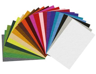 Láminas de Fieltro adhesivo Abacus 20x30cm colores 22u
