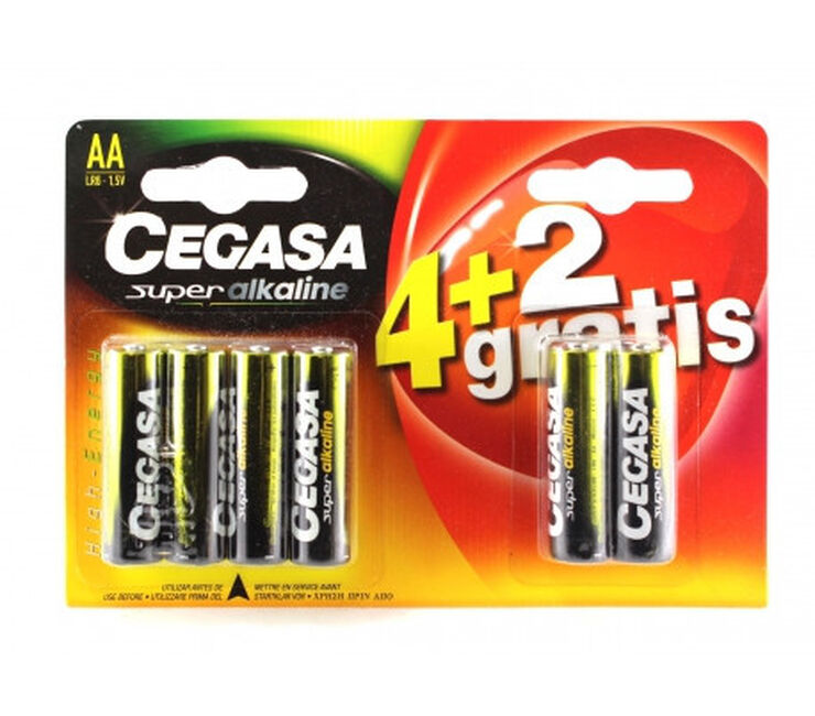 Pila Super alcalina Cegasa LR60-AA 4+2u