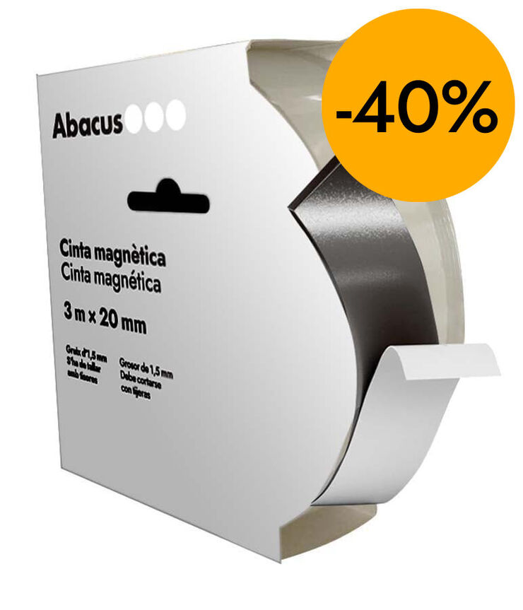 Cinta magn&eacute;tica adhesiva Abacus 20mmx3m