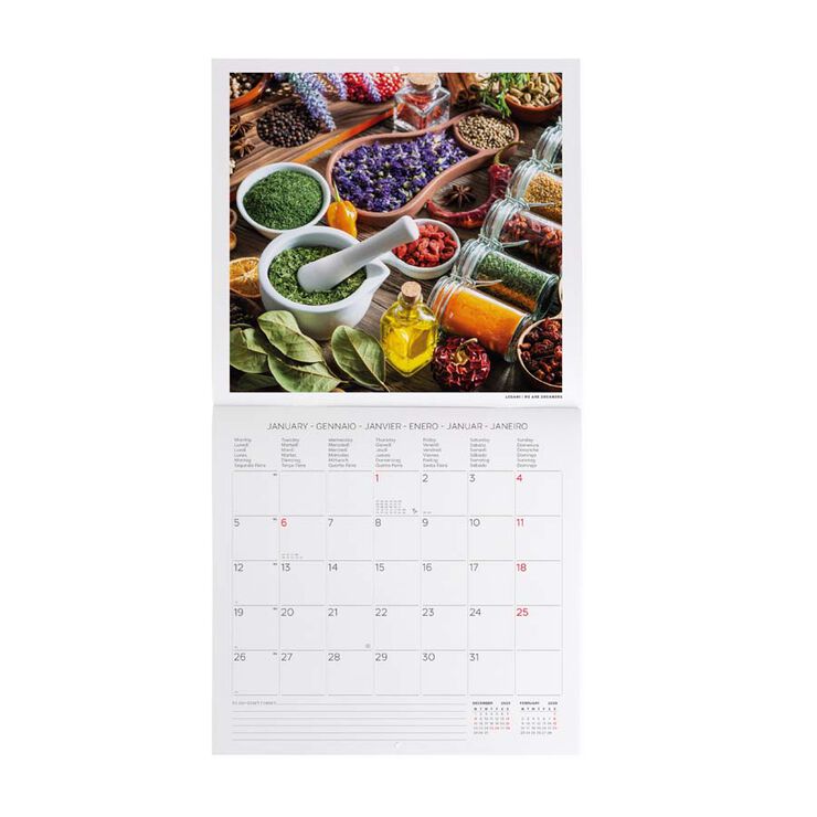 Calendario pared Legami 30x29cm 2026 Herbs&Spices