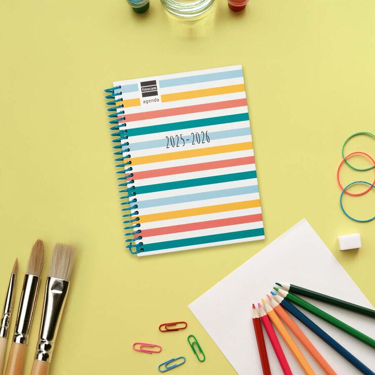 Agenda Finocam escolar Diva 1/8 sem/vista cat 2025-26 colors