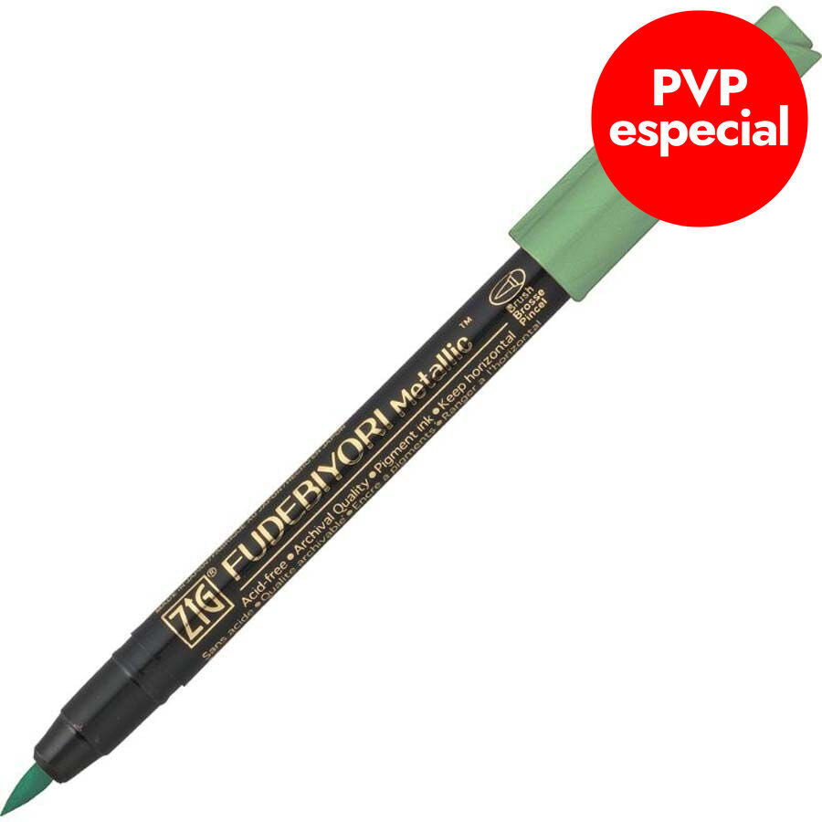 Rotulador Zig Fudebiyori Metal verde