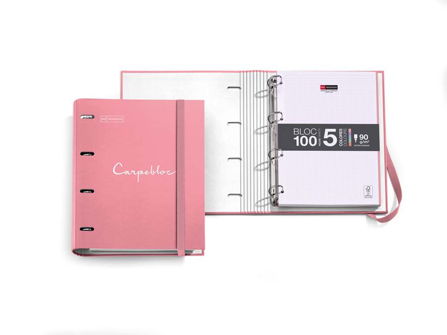Carpebloc Emotions Miquelrius amb recanvi A4 4 anelles Rosa