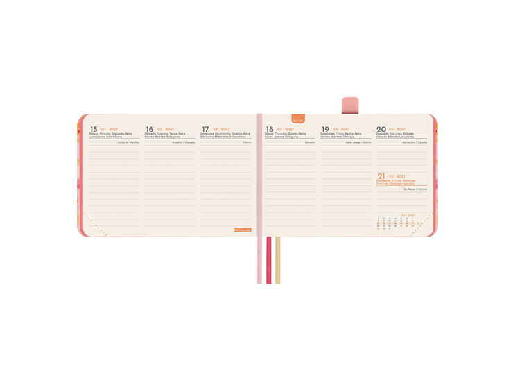 Agenda Finocam Design Semana Vista Vertical 2027 Catal&aacute;n Lema