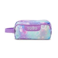 Estuche Totto 3 Cremalleras Corazones Lila