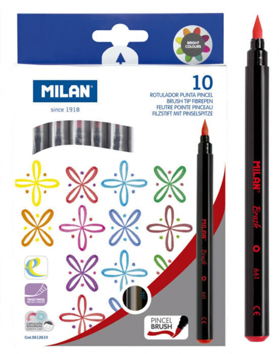 Estuche de Rotuladores Pincel Milan 10 Colores