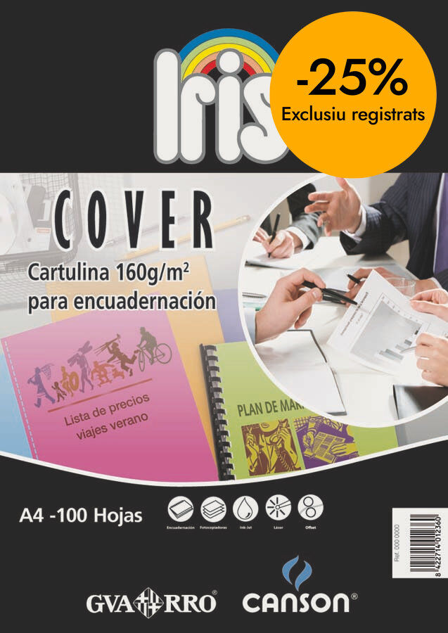 Cartulina Canson Cover Iris A4 180g blanco 100 hojas