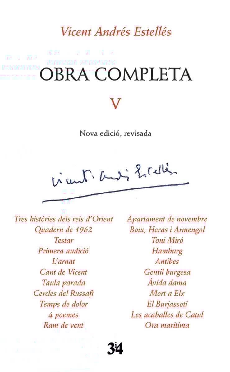 Obra completa V - Vicent Andr&eacute;s Estell&eacute;s