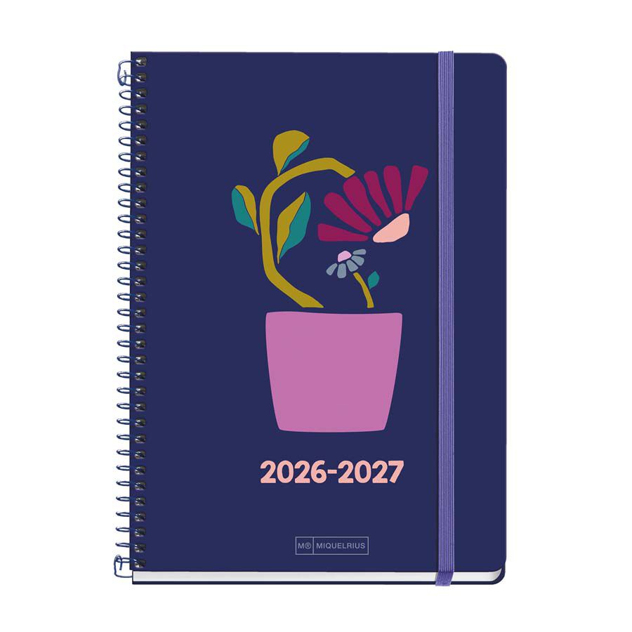 Agenda Escolar Miquel Rius Espiral Plus sem/vista multiling&uuml;e 2026-2027 Flower