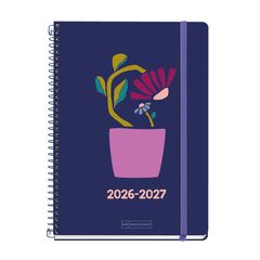Agenda Escolar Miquel Rius Espiral Plus sem/vista multiling&uuml;e 2026-2027 Flower
