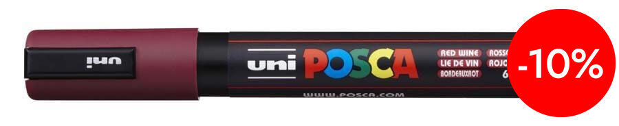 Retolador Posca PC-5M 1,8-2,5mm vermell vi