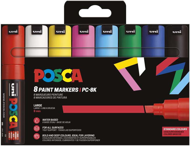 Retoladors Posca PC-8K 8mm Basic 8 colors