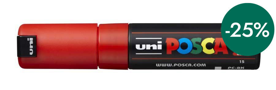 Rotulador Posca PC-8K 8mm rojo