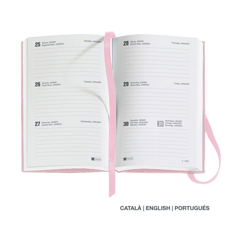Agenda Miquelrius Passport Semana Vista Catal&aacute;n Chester 2027 Rosa