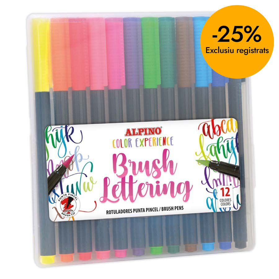 Retoladors pinzell Alpino Lettering 12 colors