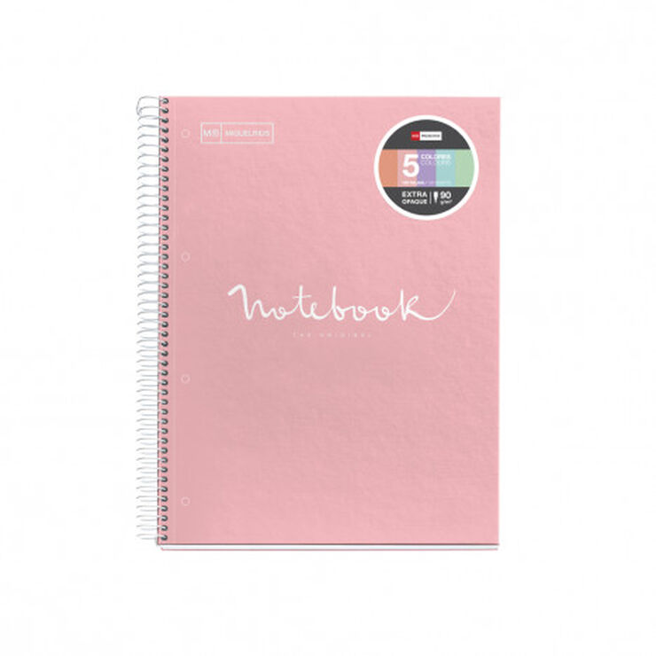 Notebook 5 Miquelrius Emotions A4 quadr&iacute;cula 120f Rosa