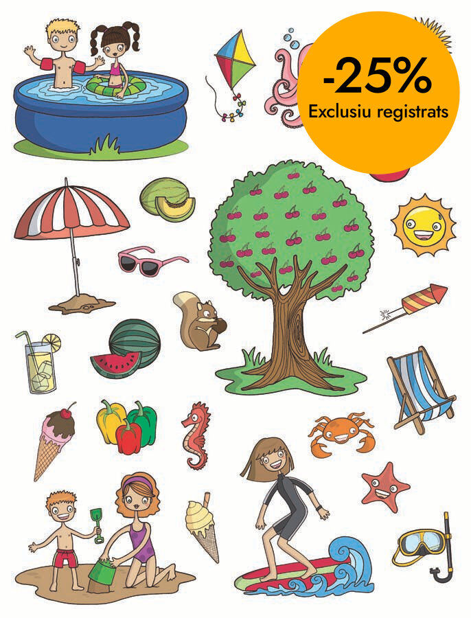 Gomets tem&aacute;ticos Apli El Verano 12 hojas 264u