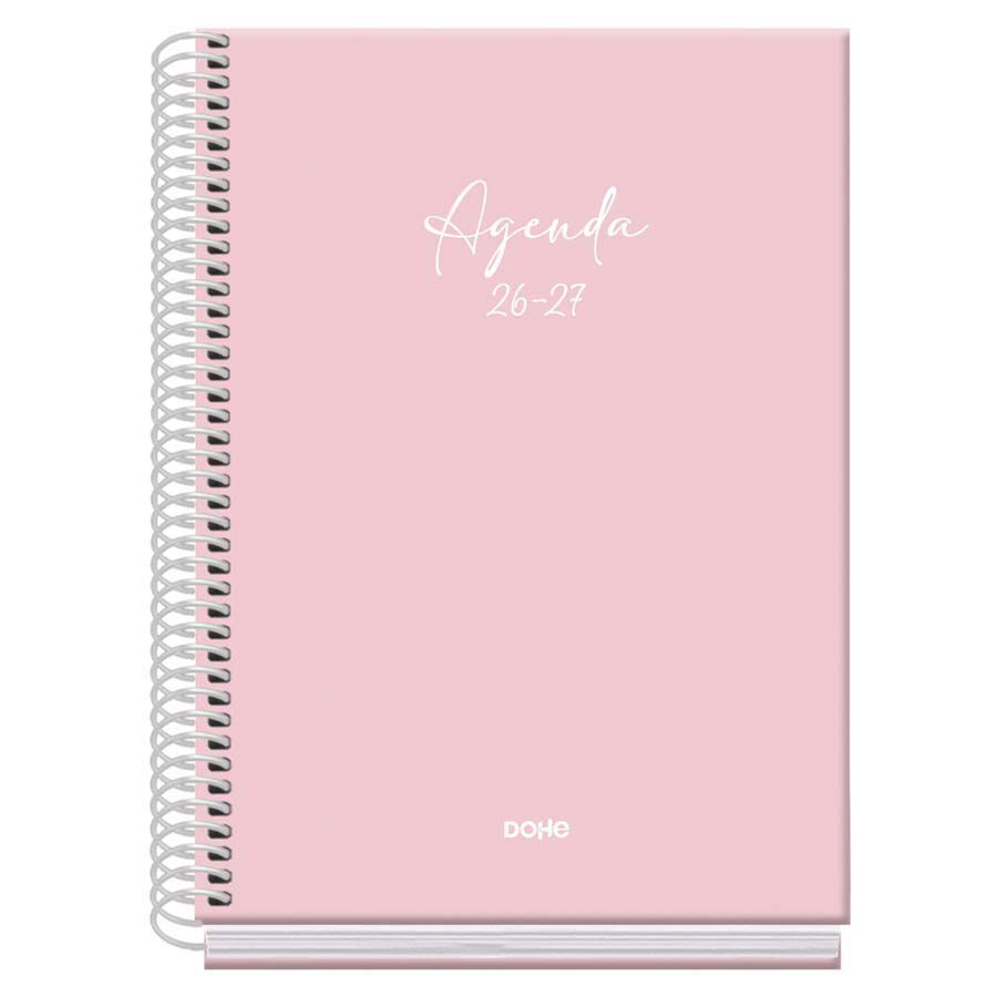 Agenda Escolar Dohe Espiral A5 sem/vista castellano 2026-2027 Serenity rosa