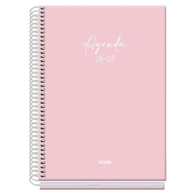 Agenda Escolar Dohe Espiral A5 sem/vista castellano 2026-2027 Serenity rosa