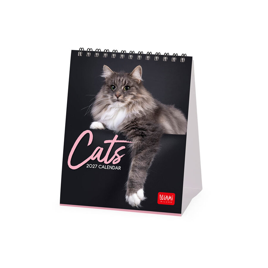 Calendario Legami 12x14,5 Sobremesa Cats Multiling&uuml;e 2027