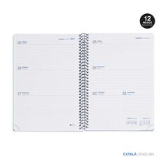 Agenda Escolar Miquel Rius Espiral Plus sem/vista catal&aacute;n 2026-2027 Negro