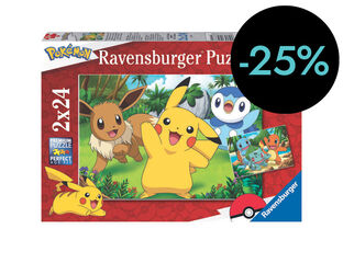 Puzle 2x24 peces Pokémon Pikachu Amics