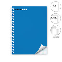 Notebook A5 Abacus tapa extradura 120 hojas 5x5 azul