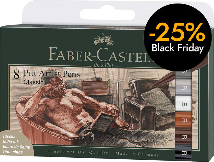 Pitt Artist Pen Faber Classic 8 colores