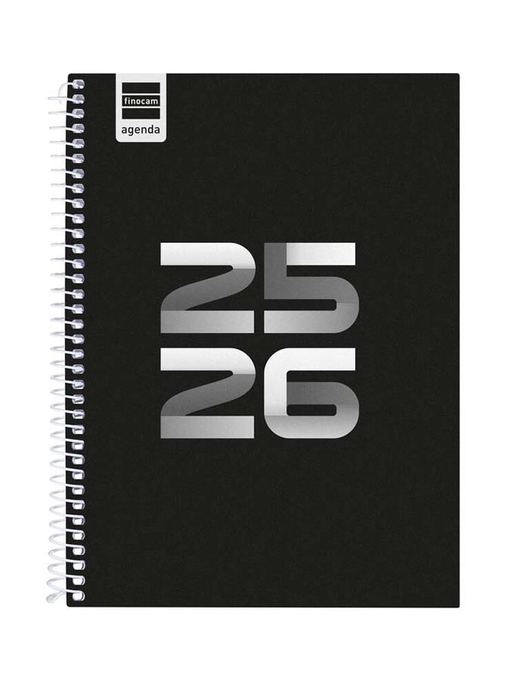 Agenda Finocam escolar Cool 1/4 setm/vista cas 2025-26 negre