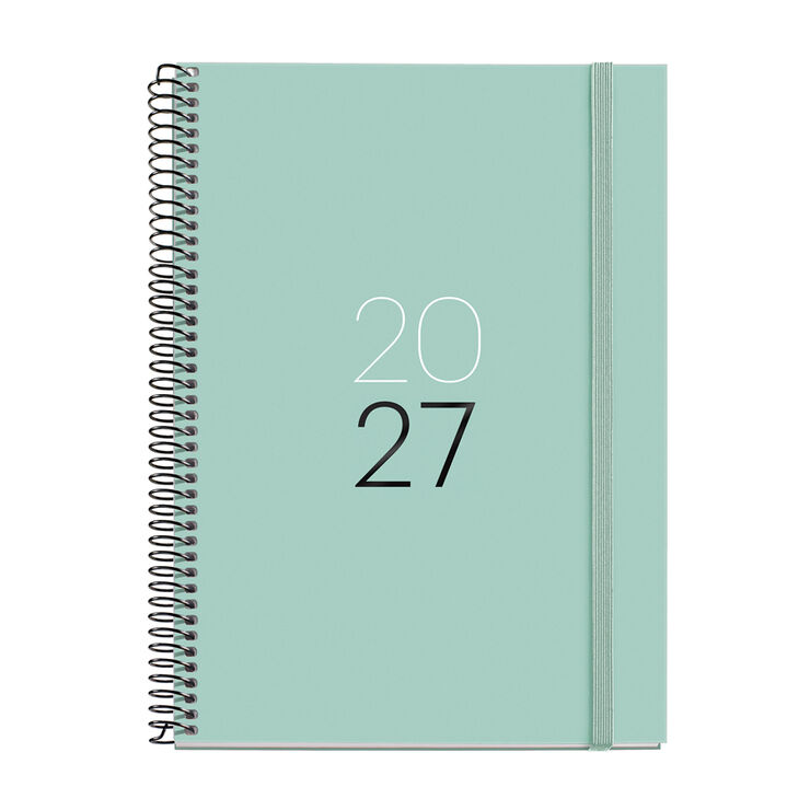 Agenda Miquelrius Espiral Plus Dia P&agrave;gina Multiling&uuml;e 2027 Calm Aqua