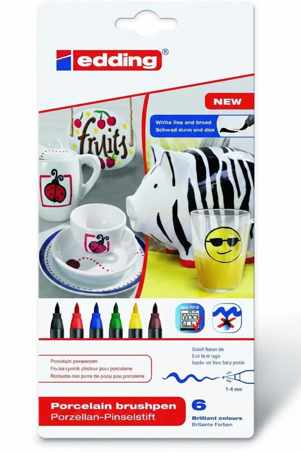 Retoladors pinzell porcellana Edding 4200A 6 colors