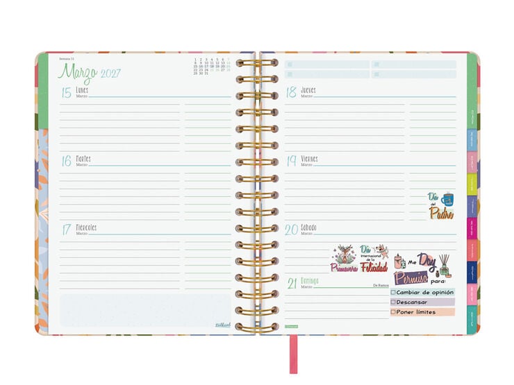 Agenda Finocam Talkual Semana Vista Horizontal 2027 Castellano Lema