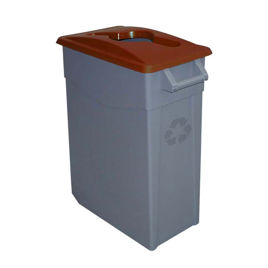 Contenidor Denox Reciclo 65l Tapa oberta marr&oacute;